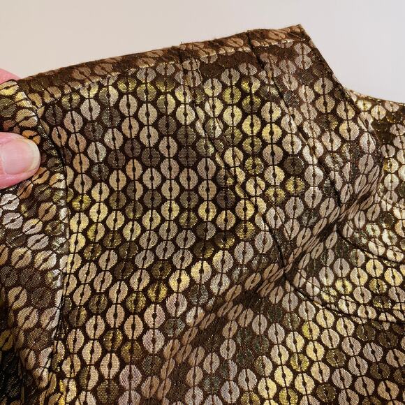 Anthracite by Muse Gold Sparkly Circle Ruched Fun Dressy Zip Jacket Plus 14 - Picture 7 of 10